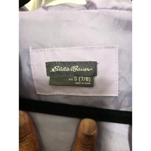 Eddie Bauer Girls Lightweight Waterproof Wing Breaker Jacket Hood Lavender Size - Picture 8 of 10